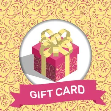 Present box on textured background. Gift card. Stock Illustration