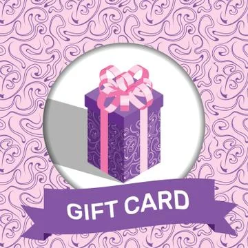 Present box on textured background. Gift card. Stock Illustration