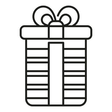 Present box wrapped with ribbon bow icon Stock Illustration