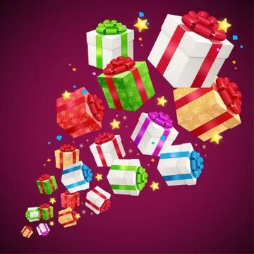 Present Boxes Background for Cards. Vector 스톡 일러스트