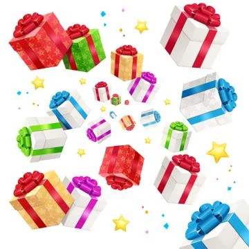 Present Boxes Background Holiday Birthday. Vector 스톡 일러스트