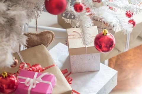 Present boxes for christmas Stock Photos