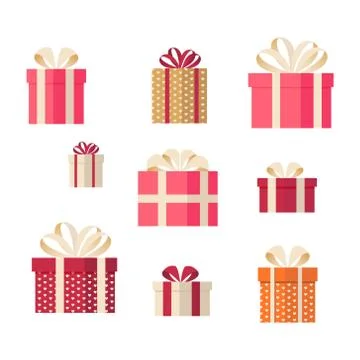 Present boxes, Gift boxes vector set, isolated Stockillustratie