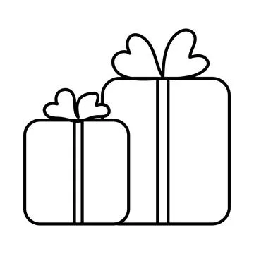 Present boxes, packaging. Hand drawn vector illustration. Doodle icon. 스톡 일러스트