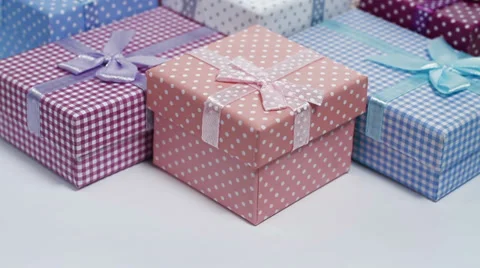 Present boxes rotating Stock Footage 32356670