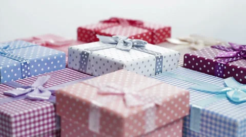 Present boxes rotating loop Stock Footage 32305328