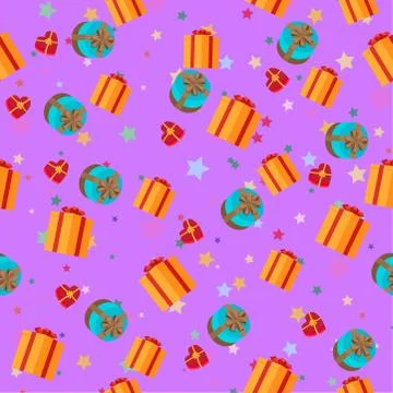 Present Boxes Seamess Pattern. Holiday Collection 스톡 일러스트
