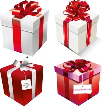 Present boxes vector set Stock Illustration