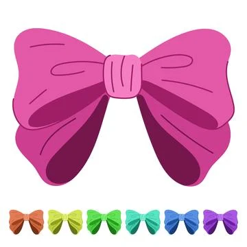 Present bright bow vector cartoon graphic Stock Illustration