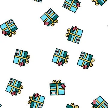 Present cardboard box vector seamless pattern Stock Illustration