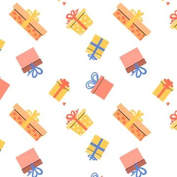 Present cartoon box pattern for celebration design Stock Illustration