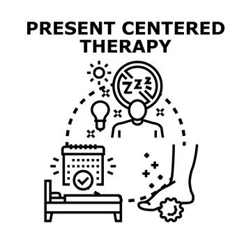Present centered therapy concept for mindfulness treatment Illustrazione stock
