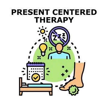 Present centered therapy concept for mindfulness treatment Illustrazione stock