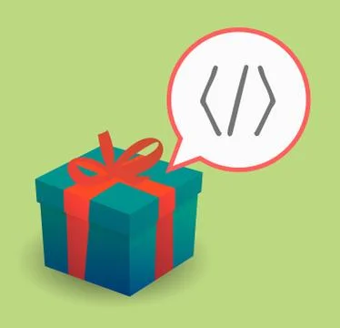 Present with a code sign イラスト素材