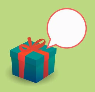 Present with a comic balloon Stock Illustration