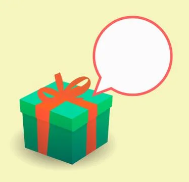 Present with a comic balloon Stock Illustration