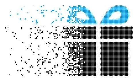 Present Destructed Pixel Icon Stock Illustration
