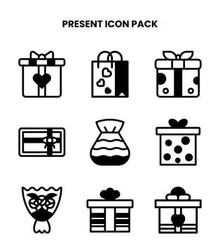 Present DuoTone Icons Pack Stock Illustration
