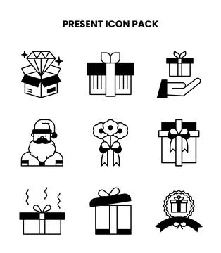 Present DuoTone Scalable Icons Pack Stock Illustration