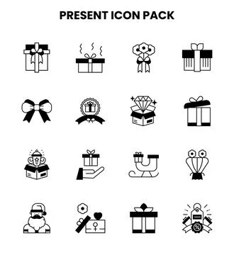 Present DuoTone Scalable Icons Pack Stock Illustration
