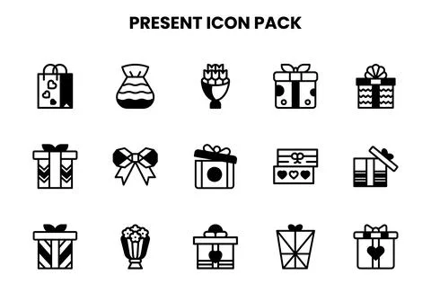 Present DuoTone UI Icons Pack Stock Illustration