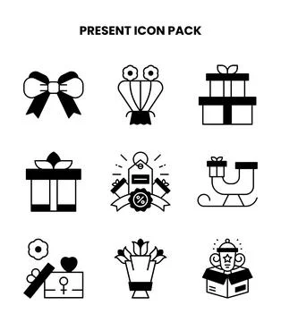 Present DuoTone Vector Icons Pack Illustrazione stock