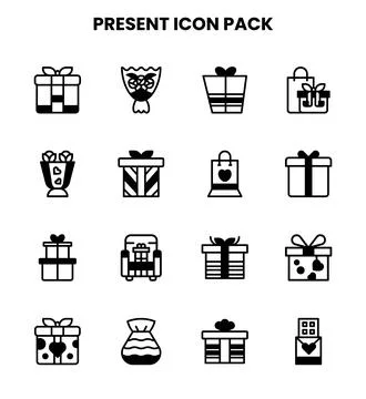 Present DuoTone Vector Icons Pack Illustrazione stock