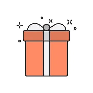 Present flat color icon Illustrazione stock
