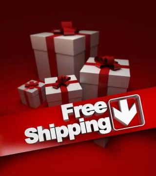 Present, free shipping Stock Illustration