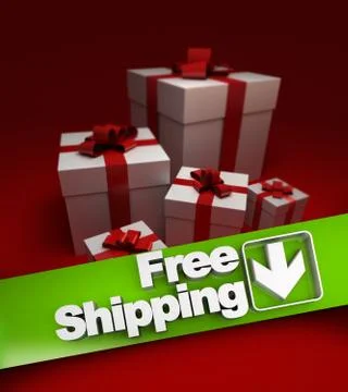 Present, free shipping Stock Illustration