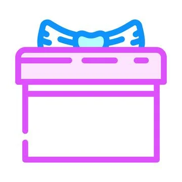 Present gift box color icon vector illustration Stock Illustration
