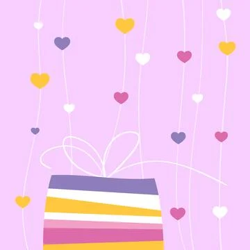 Present, gift box colorful background Stock Illustration