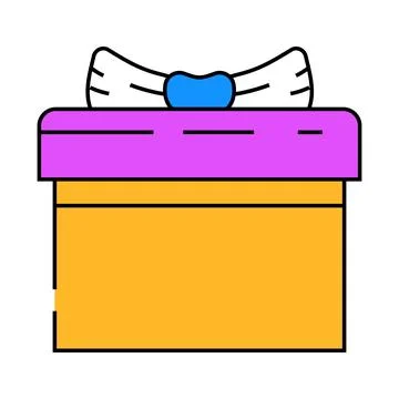 Present gift box icon color illustration 스톡 일러스트