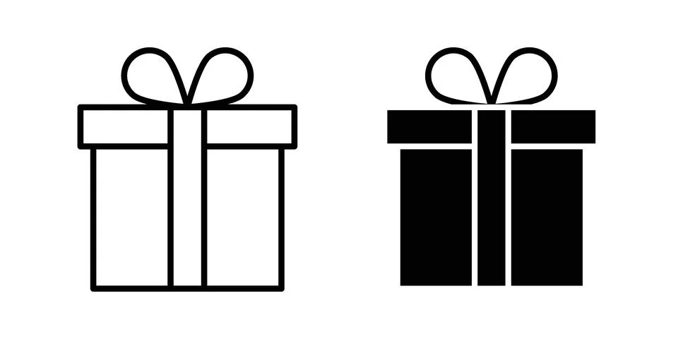 Present gift box icon concept logo design collection Stock Illustration