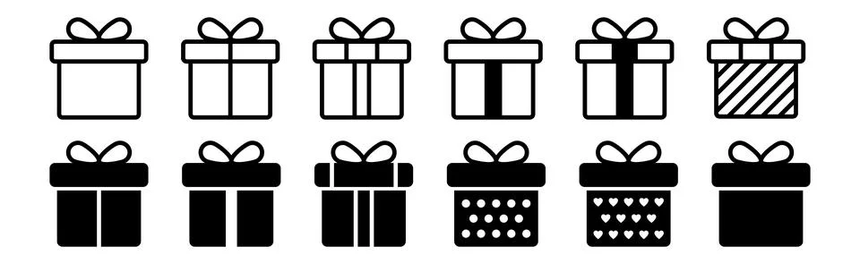 Present gift box icon. Stock Illustration