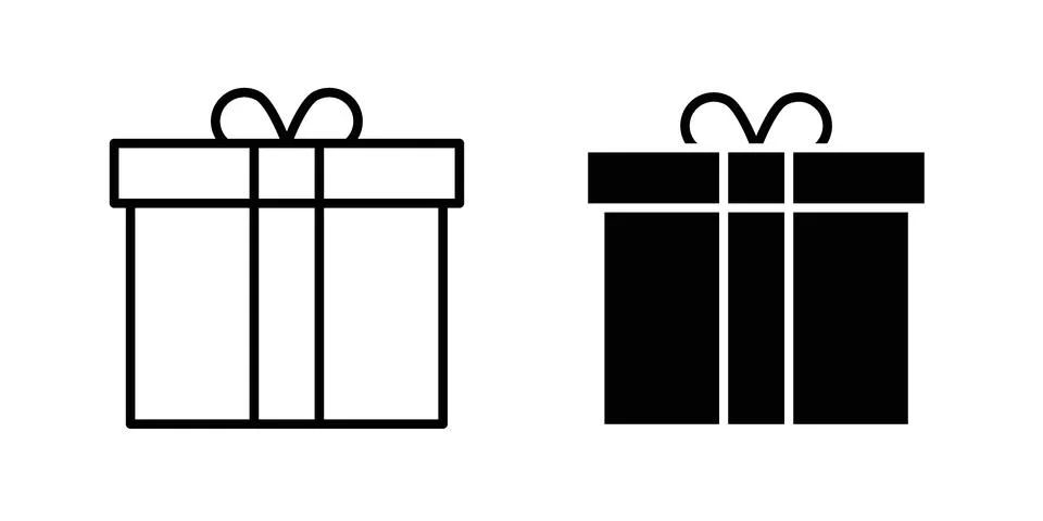 Present gift box icon modern style vectors set Stock Illustration