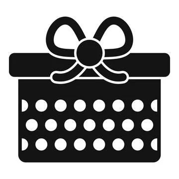 Present gift box icon simple vector. Party design package Ilustración de archivo