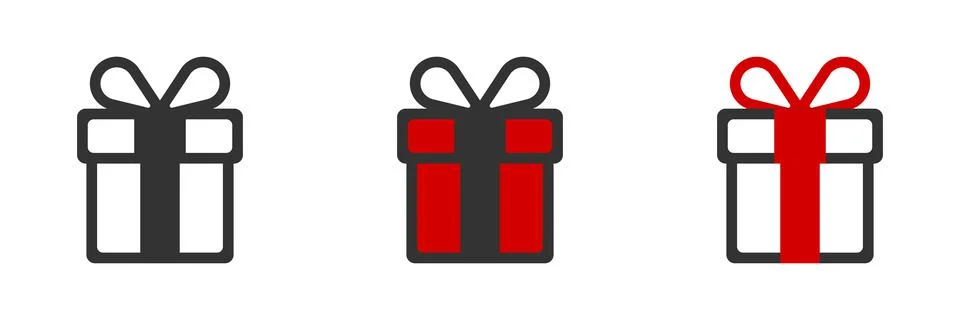 Present gift box icon. Vector isolated elements. Christmas gift icon illustra 스톡 일러스트