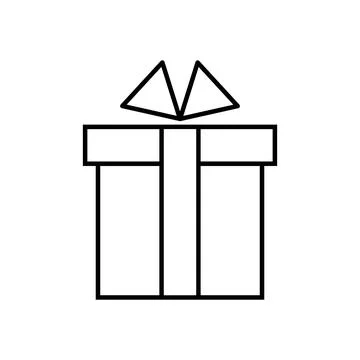 Present gift box icon. Vector isolated elements. Christmas gift icon illust.. Stock Illustration