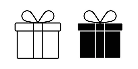 Present gift box icon vector art Illustrations Stock Illustration