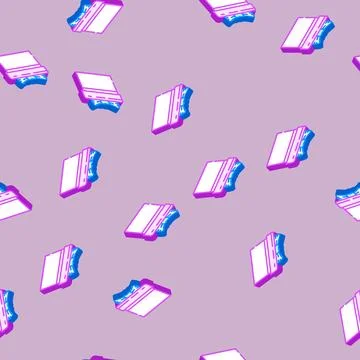 Present gift box isometric icon seamless pattern Stock Illustration