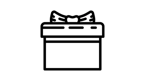 Present gift box line icon animation Stock Footage 326766119