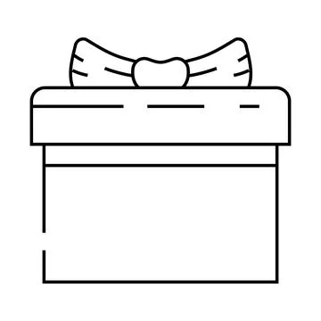 Present gift box line icon vector illustration Stock Illustration