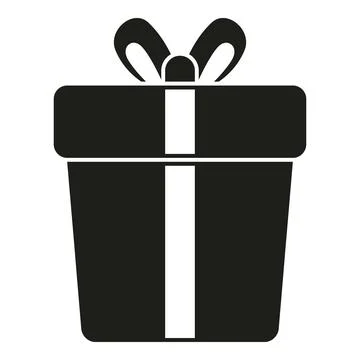 Present gift box with ribbon and bow icon Stock Illustration