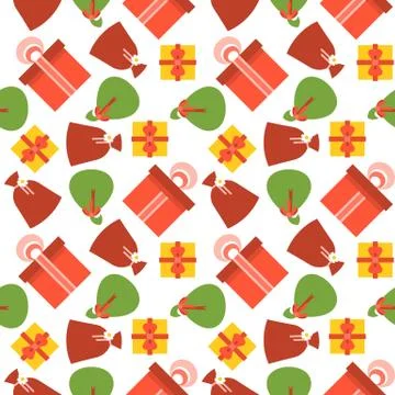 Present gift box seamless pattern suitable for use as wrapping paper gift, ca Stock Illustration