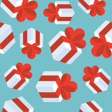 Present gift box seamless pattern suitable for use as wrapping paper gift, ca Stock Illustration