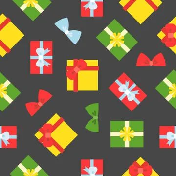 Present gift box seamless pattern suitable for use as wrapping paper gift, ca 스톡 일러스트