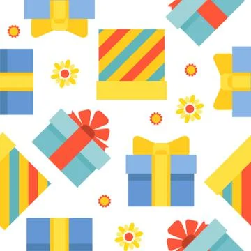 Present gift box seamless pattern suitable for use as wrapping paper gift, ca 스톡 일러스트