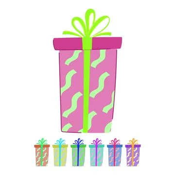 Present gift box vector cartoon graphic Stock Illustration