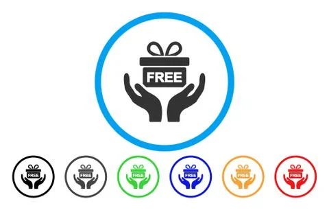 Present Give Hands Rounded Vector Icon Stock Illustration